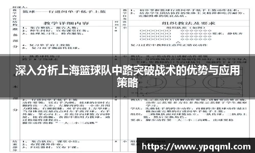 深入分析上海篮球队中路突破战术的优势与应用策略